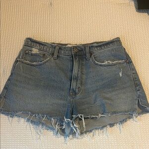 Abercrombie & Fitch Light Blue Frayed Jean Shorts
